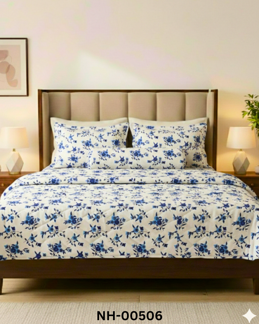 Blue Serenity 5-Piece AC Kantha Set