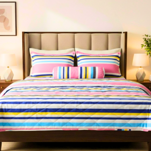 Rainbow Stripes 5-Piece AC Kantha Set