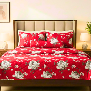 Scarlet Elegance 5-Piece AC Kantha Set